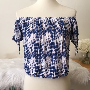 Blue White Tie Dye Style Blouse Forever 21 Medium